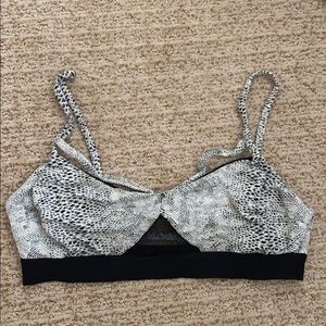 Worn planet blue fit snake skin dirty work out bra